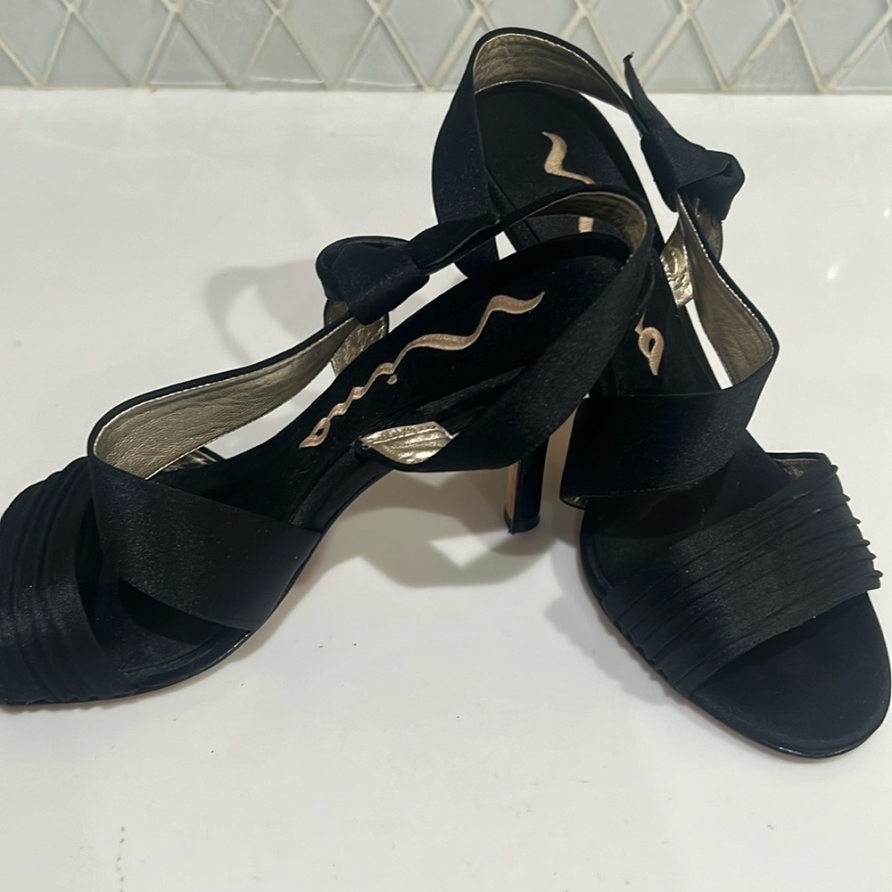 NINA SLING BACK OPEN TOE HEELS - Picture 12 of 14